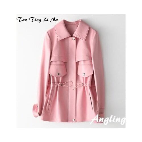 Top brand Women Spring 2020 Genuine Real Sheep Leather Jacket H15 high quality