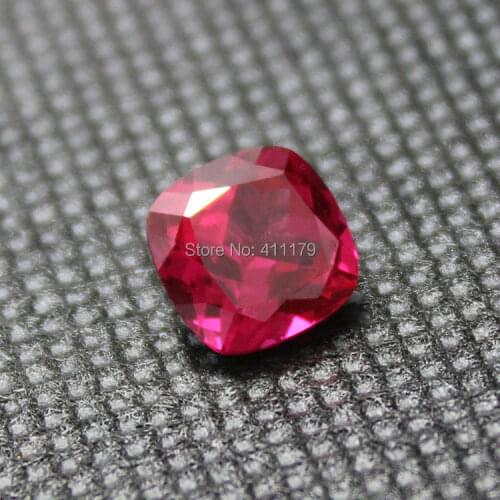 Fat square shape faceted stone beads stones jewellery diy jewelry bead design making rose red corundum stone