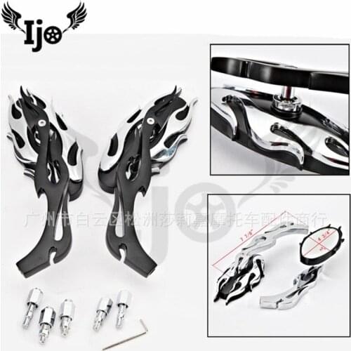 Motorcycle modified rearview mirror Aluminium alloy flame professional parts for kawasaki honda Dirtbike side mirror