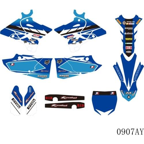 Full Graphics Decals Stickers Motorcycle Background Custom Number 3M For YAMAHA YZ125 YZ250 YZ 125 250 2015 2016 2017 2018 2019