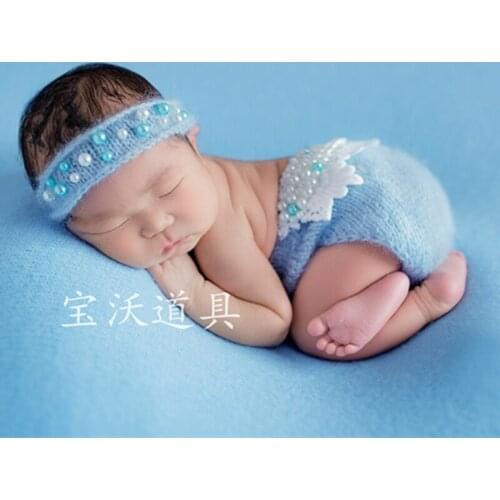 Newborn Photography Blankdrop Beanbag Posing Blanket Knit Stretch Sweater Blanket Baby Photography Props Layer Fabric
