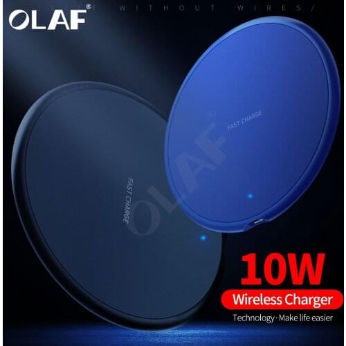 OLAF Qi Wireless Charger for iPhone 11 X Xs Max 8 10W Fast Wireless Charging Pad for Samsung S10 Note 9 AirPods Xiaomi Charger