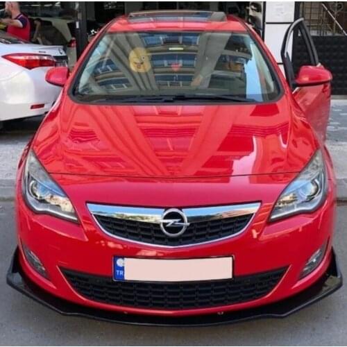 Opel Astra J Front Lip Front Snap 3 Piece Glossy Black