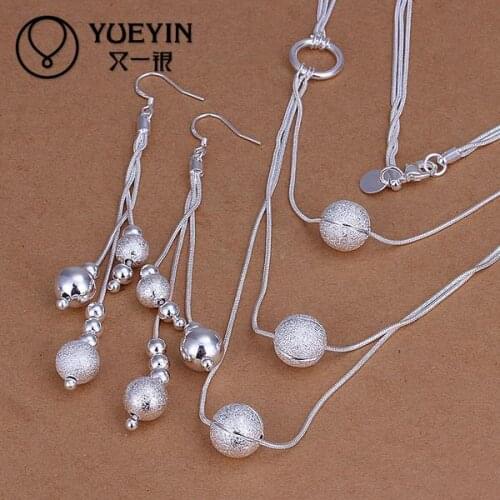 Silver plated Jewerly Set for Women Bridal Party sets Wedding jewelry sets Wholesale Cheap Silver beads
