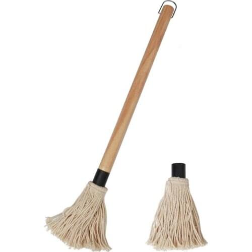 Grill Brush, Bbq Cleaner Long Handle Wooden Bbq Grill Brush for Cooking Roasting Grilling Bbq Accessories Tools