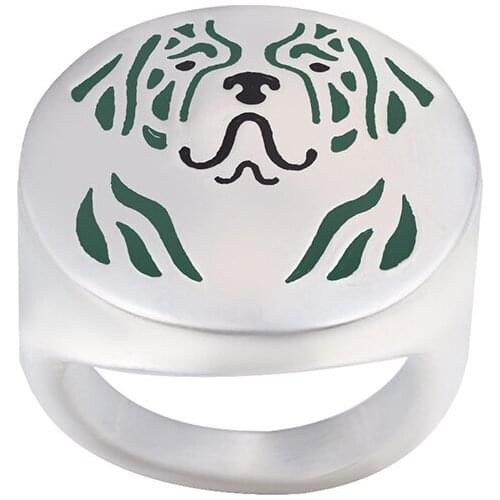 St. Bernard with color selection enamel ring lovers and owners-Pet best friend jewelry unisex