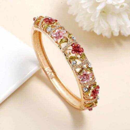 National style palace painted rhinestone bracelet alloy jewelry butterfly love flower opening jewelry bracelet bracelet