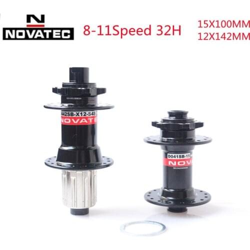 Novatec Hubs D041SB D042SB disc brake MTB Mountain Bike Hub bearing Bicycle hub 15X100/12X142MM 32 Holes black 8-11speed