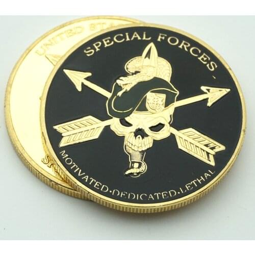 US Military Souvenir Coin US Army Special Forces Green Berets Liberty Freedom Challenge Gold Token Coin Collection