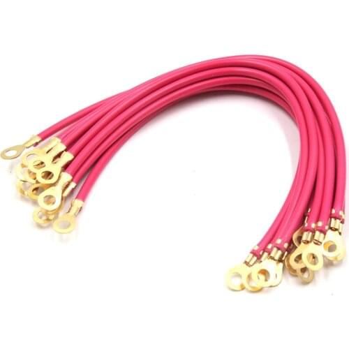 Uxcell 12pcs Rose Red Universal Battery Inverter Wire Power Transfer Cable for Car