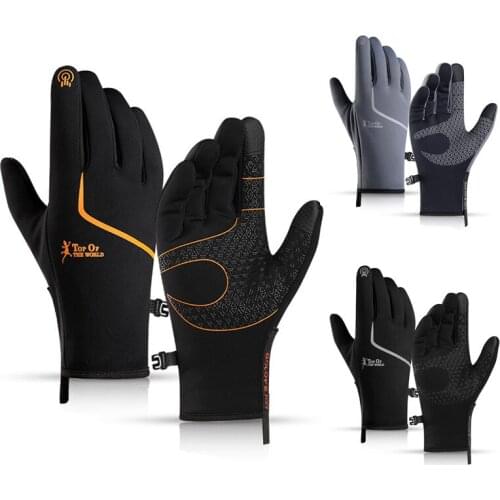 Cycling Winter Gloves For Men Touch Screen Warm Gloves Outdoor Anti-slip Waterproof Wear-resistant Night Reflective Work Gloves