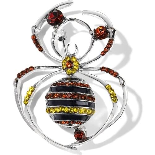 WYBU Black Widow Spider Brooch For Women Hijab Pins Scarf Broche Clothes Hat Jewelry
