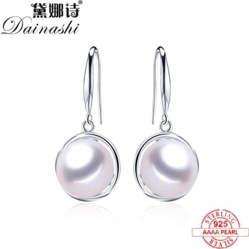 2020 New Best Price 925Sterling Silver Earrings For Women High Quality 9-10mm Natural Freshwater Pearl jewelry 3 colors earrings