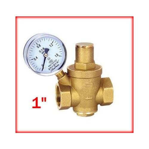 1" Brass DN25 water pressure regulator with pressure gauge,pressure maintaining valve,water PRV pressure reducing valve