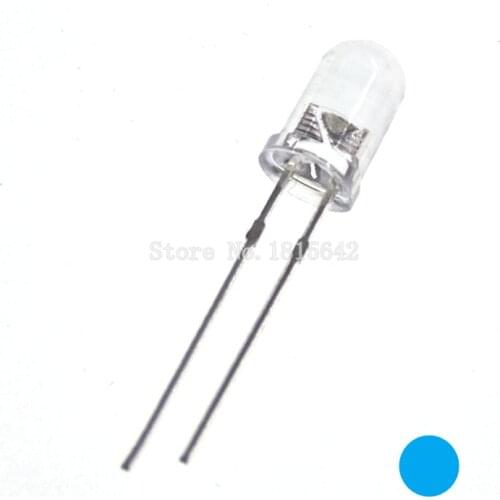 200PCS/Lot 5mm Round Blue LED Diode Super Bright Water Clear LED Light Lamp Blue color New