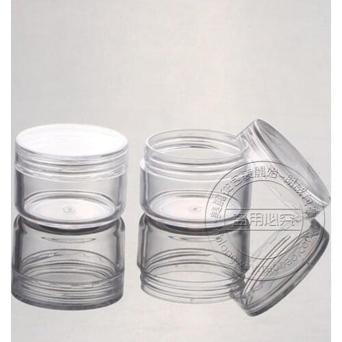 100PCS/LOT-5G Cream Jar,Clear Plastic Cosmetic Eye Shadow Cream Canister,Flat Angle Screw Caps,Empty Sample Nail Art Box