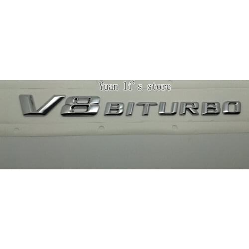 10X Car Side Badge Emblem Sticker Tailgate V8 V 8 BI TURBO Chrome Badge Car Styling