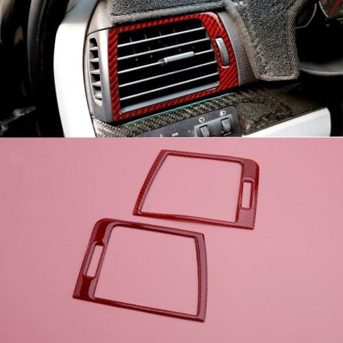 Red 2pcs Car Dashboard Side Air Vent Outlet Trim Frame Cover Fit For BMW 3 Series E46 1998 1999 2000 2001 2002 2003 2004 2005