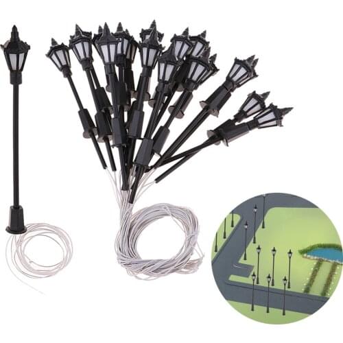 20PC 7cm Model Railway Led Lamppost Lamps Wall Lights 1:100 Scale 3V White