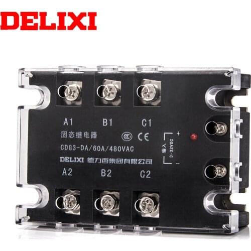 DELIXI 3 Phase Solid State Relay SSR DC-DC CDG3-DA 10A 25A 40A 60A 80A 100A 150A DC Control DC