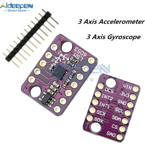 5V GY-LSM6DS3 LSM6DS3 Accelerometer Gyro Embedded Digital Temperature Sensor Module SPI IIC I2C Interface Module 8kb FIFO Buffer