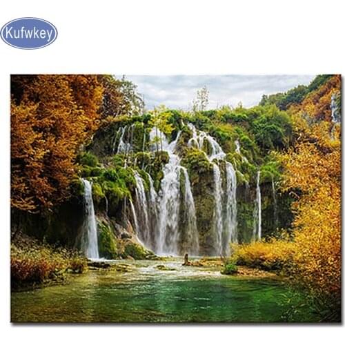 Diamond Embroidery Landscape Cross Stitch Diamond Painting square Rhinestones round Full Drill Mosaic kit Home Decoration