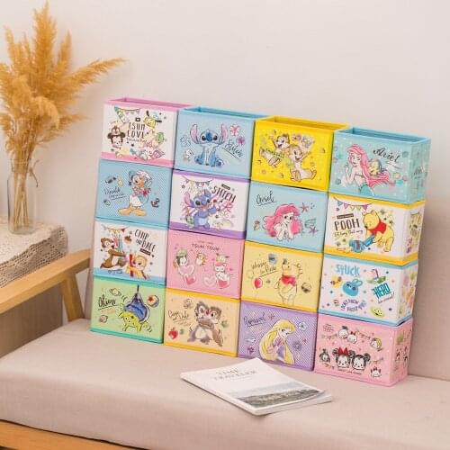 Disney Stitch Pooh TSUM Anime Figures Cartoon Product Cosplay Accessories Children Storage Box Toy Gift