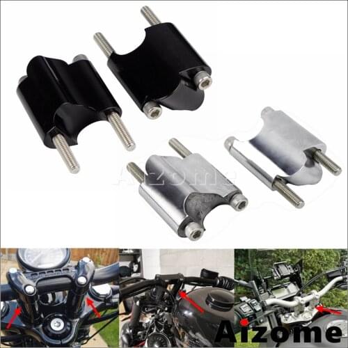 Black/Chrome Motorcycle Riser CNC Aluminum 2" Rise Handlebar Risers For Harley XL1200X Forty-Eight 2010 - 2017 1inch Handle Bar