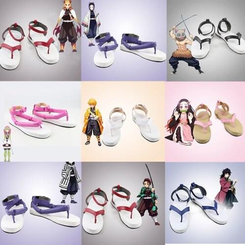Demon Slayer: Kimetsu no Yaiba Kamado Tanjirou Kamado Nezuko Kanroji Mitsuri Rengoku Kyoujurou Lguro Obanai Cosplay Shoes Boots