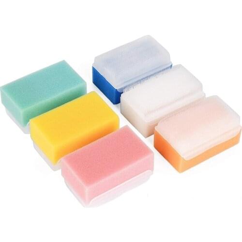 Baby Bath Sponge (6 Pieces) Soft Foam Washer with Cradle Cap Brush Body,Hair and Scalp Clean Gentle Baby Sensory Brush Bath Spon