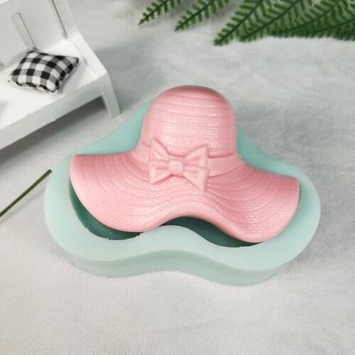 QT0253 PRZY Ladies Hat Soap Molds Silicone Mold Sun Hat Molds Gypsum Chocolate Candle Candy Mold Soap Making Clay Resin Moulds