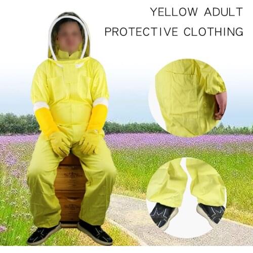Cotton Full Body Beekeeping Clothing Veil Hood Hat Anti-Bee Coat Protective Clothing Beekeeping Bee Suit Equipment