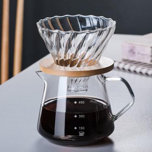 Coffee Set 2-piece Set Carafe Drip Hand Coffee Maker Set Coffee Filter Cup Sharing Pot Brewing Pot Coffee Utensils
