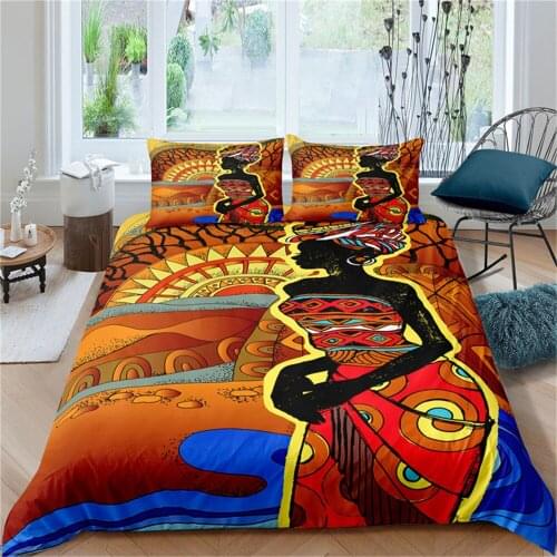3D African Woman 2/3Pcs Duvet Cover Bedding Set Bedroom Comforter Set Quilt Cover With Pillowcase Bedding Set King Size
