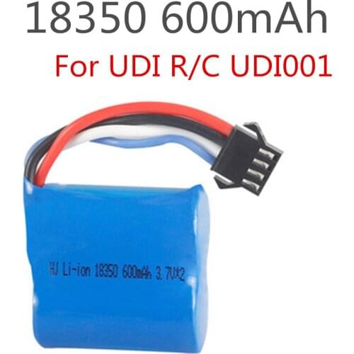 3.7V 600mAh 18350 Lipo Battery For UDI R/C UDI001 UDI011 Venom Speed Boat 3.7V 600mAh Li-ion SM-4P Replacement Battery