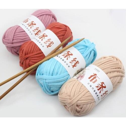 100g/pcs Fancy Yarns For Hand Knitting Thick Thread Crochet Cloth Yarn DIY bag handbag carpet cushion Cotton Cloth T-Shirt Yarn