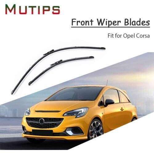 1Set Rubber Car Front Wiper Blade Kit For Opel Corsa C D E 2018 2017 -2000 Original Replace Insert Strip Automobile Accessories