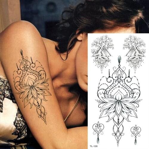 Tattoo & body art mandala tattoo women mehndi henna tattoo stickers temporary tattoo sticker sexy arab indian lotus flower art