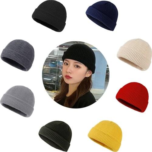 New Fashion Cuff Beanie Knit Hat Skull Ski Men Women Plain Winter Warm Hats Solid Color Unisex Autumn Warm Cap