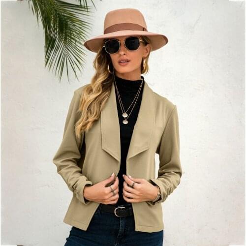 2021 New Spring And Autumn WomenS Fashion Suit Jacket WomenS Solid Color Long-Sleeved Irregular Suit Office Womens Coat