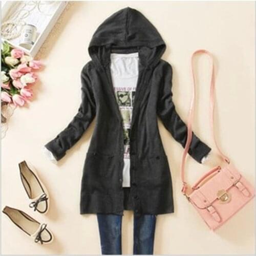 New Arrival Spring and Autumn Women Sweaters Hooded Cardigans Womens Kintwear