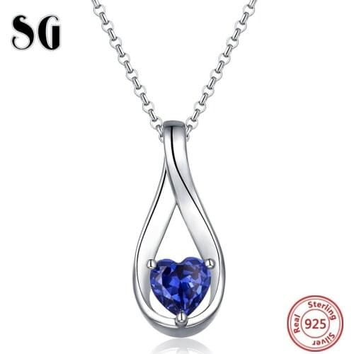 New Listing Personalized 925 Sterling Silver Custom Mobius Heart-shaped Birthstone Diy Pendant Necklace Valentines Day Gift