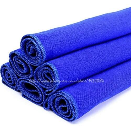 10Pcs Blue Microfiber Towel Car Cleaning Wash Clean Mini Thin Cloth Car 30x70cm Towels Microfiber Care Hand Towel Home Washing
