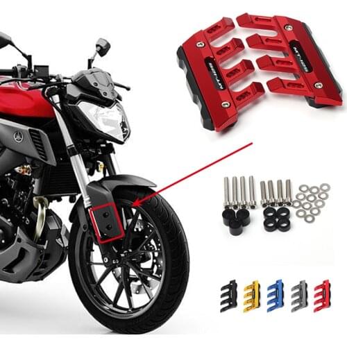 With Logo For Yamaha MT-125 mt125 Motorcycle Aluminum mudguard side protection block front fender anti-fall slider Accessories