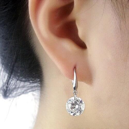 1 Pair New style Women Rhinestone Dangle Earrings Women Jewelry Gifts Ear Hook Imitated Crystal