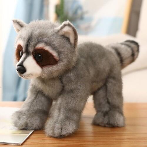 High Quality Lifelike Raccoon Plush Toy Cute Fox Soft Stuffed Simulation Animals Doll For Girls Children Kids Baby Birthday Gift