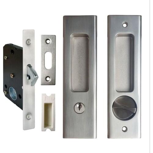 Sliding door lock moving handle lock hook lock bathroom wooden door lock
