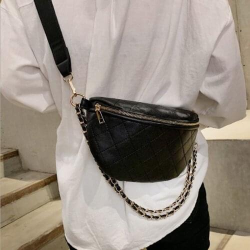 Women Waist Pack Chest Bag Plaid Crossbody Belly Belt Pack Zipper Shoulder Bags /BY