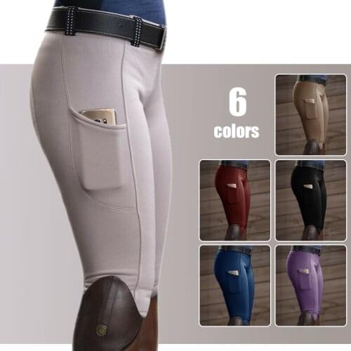 Womens Skinny Pants Horse Riding Equestrian Breeches Exercise High Waist Sports Pants Ladies Hip Lift Breeches Retro Leggings