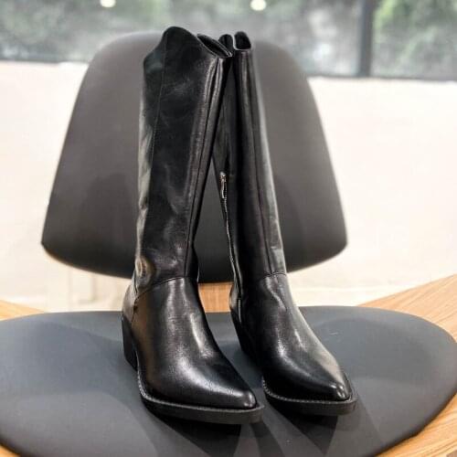 Fashion Womens Knee High Boots Pointed Toe Cowboy Knight Shoes High Heels Beige Black Brown J65